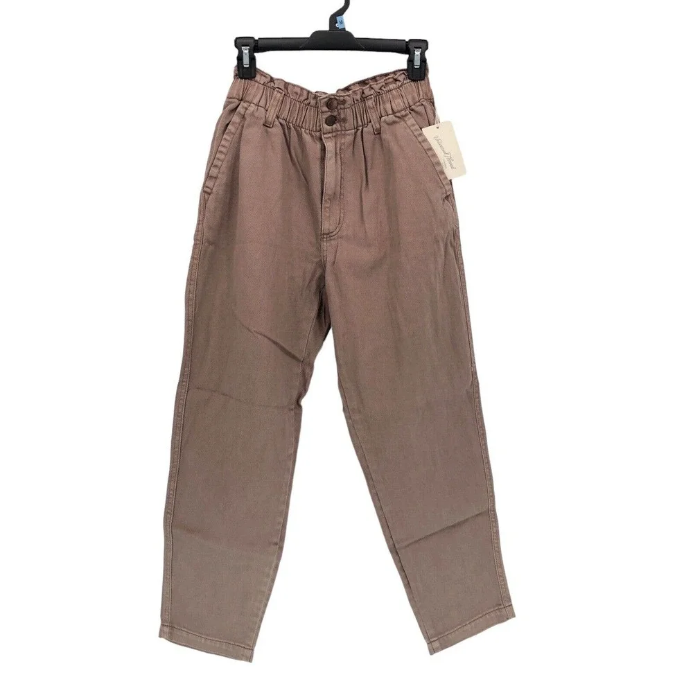 NEW Universal Thread High Rise Waisted Paperbag Tapered Jeans Denim Pants Size 4 - Picture 4 of 8